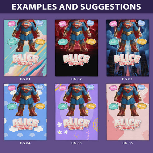 Personalized Supergirl Baby Blanket – Custom Name, Date & Background | Heroic Baby Girl Gift